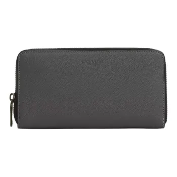 COACH Cow Leather Wallet Small Size Men's Charcoal Gray