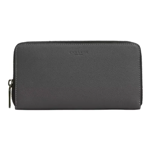 COACH Cow Leather Wallet Small Size Men's Charcoal Gray