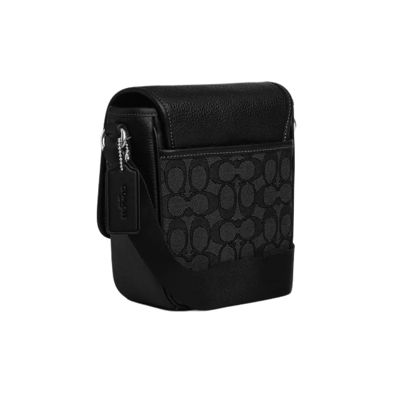 COACH LUCASSignature Smooth Calf Leather Crossbody Bag Mini Men's Black-1