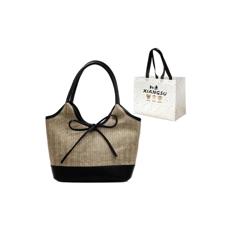 XIANGSU Straw Woven Shoulder Bag Women's Multicolor-5