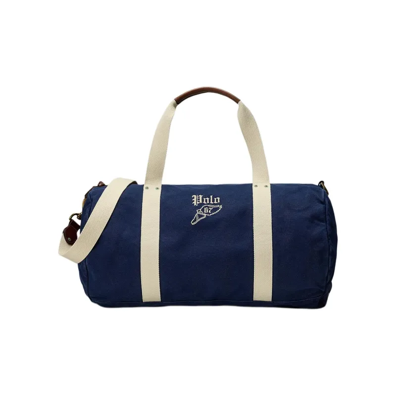 Polo Ralph Lauren Cotton One Shoulder Crossbody Portable Travel Bag Men's Dark Blue-0