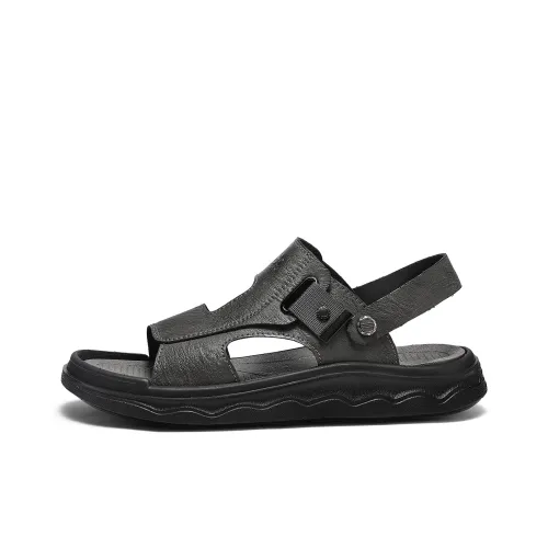Jeep Beach Sandals Men Black/Gray