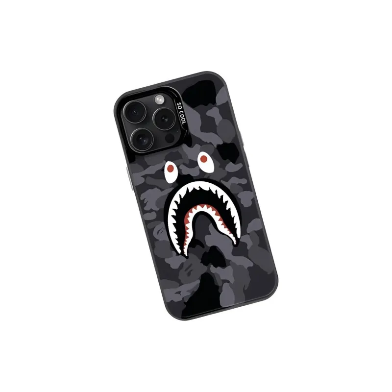 Sopi Acrylic Material Camouflage Shark Phone Cases Compatible With IPhone 16/15 Pro Max/Apple 13/14 Pro Max Collection-2