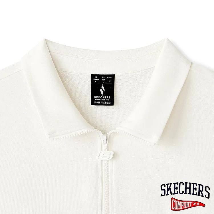 Skechers SS25 Polo Shirt Unisex Marshmallow White-2