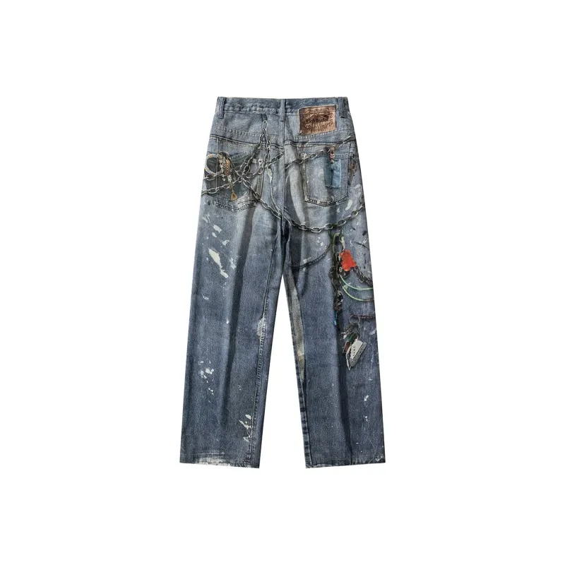 NVRFRGT Jeans Unisex Vintage Blue-1