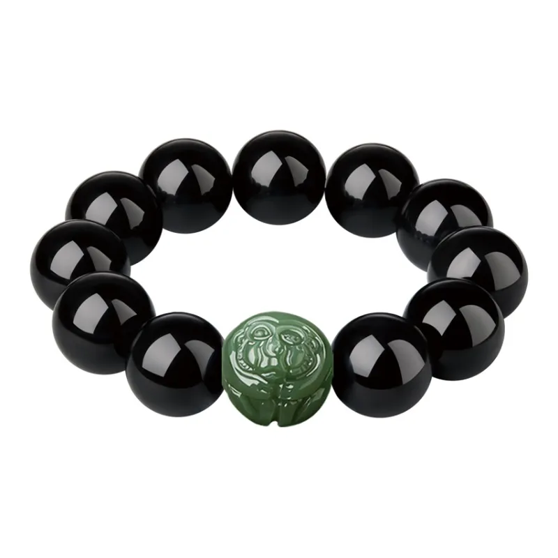 Moonstone Edge Obsidian Jade Bracelets Men's-13