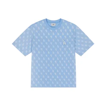 MLB MONOGRAM Collection Los Angeles Dodgers T Shirt Unisex Sky Blue