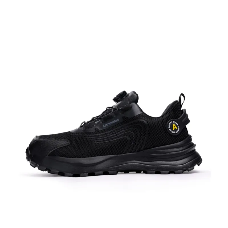 Blue Gull Shield Breathable Impact Resistant Lightweight Low Top Outdoor Shoes Unisex Black-2
