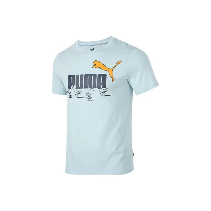 PUMA Set-in Sleeve T-Shirt Men's Light Blue-0