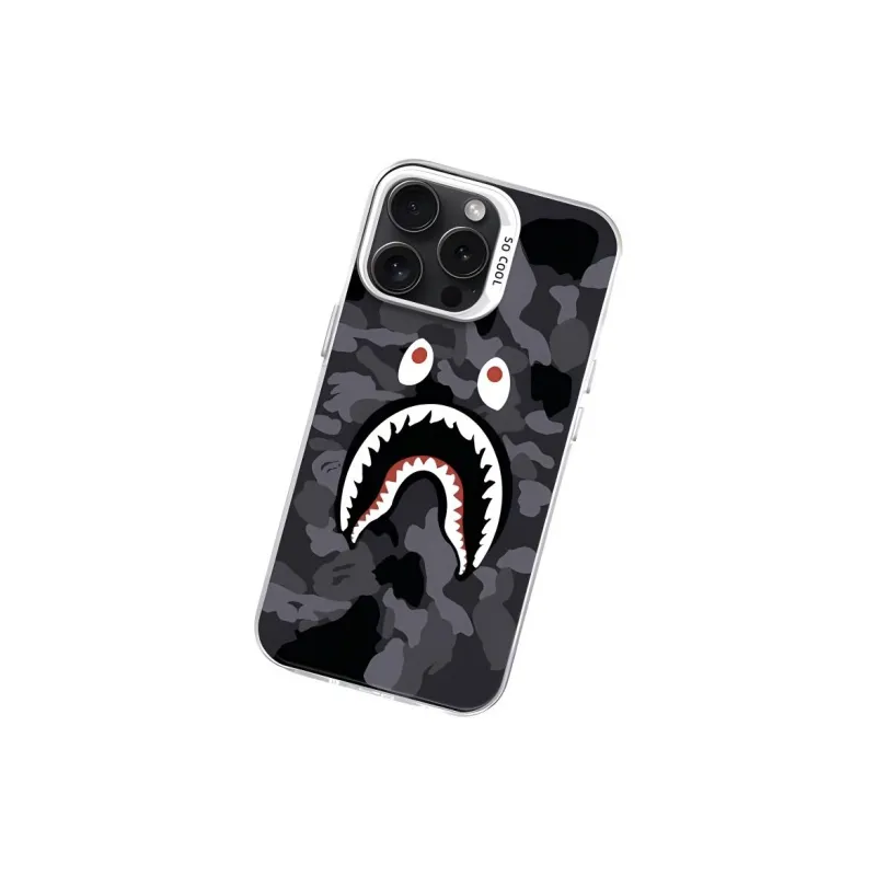Sopi Acrylic Material Camouflage Shark Phone Cases Compatible With IPhone 16/15 Pro Max/Apple 13/14 Pro Max Collection-4