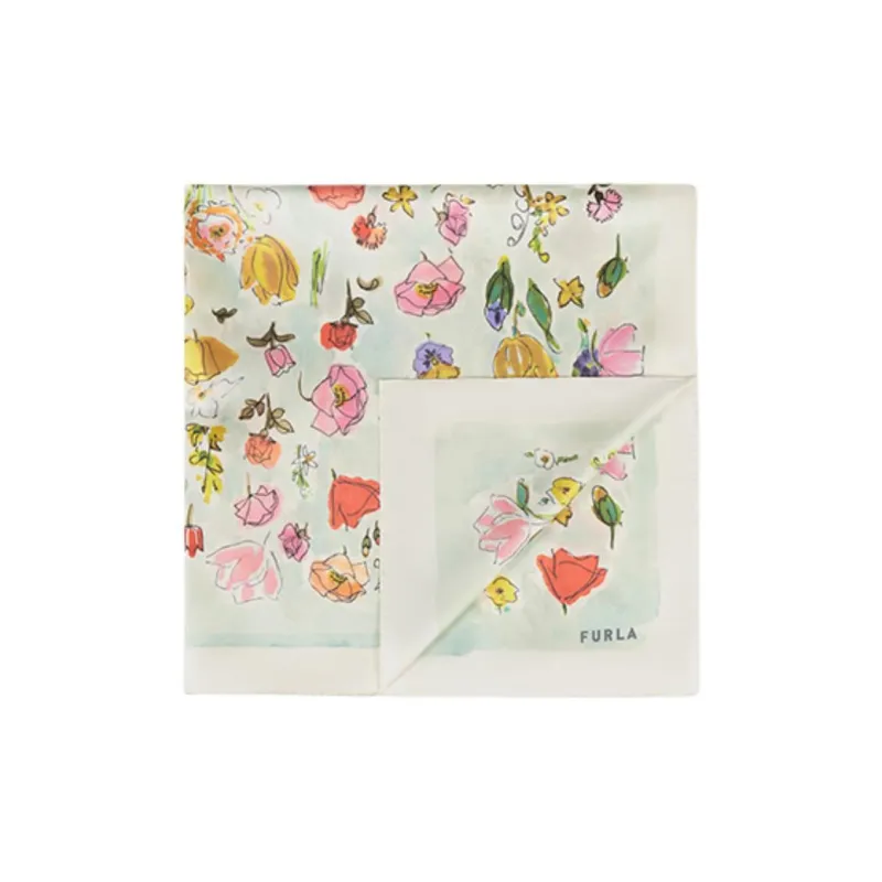 Furla Mulberry Silk Scarves Women's Green-1