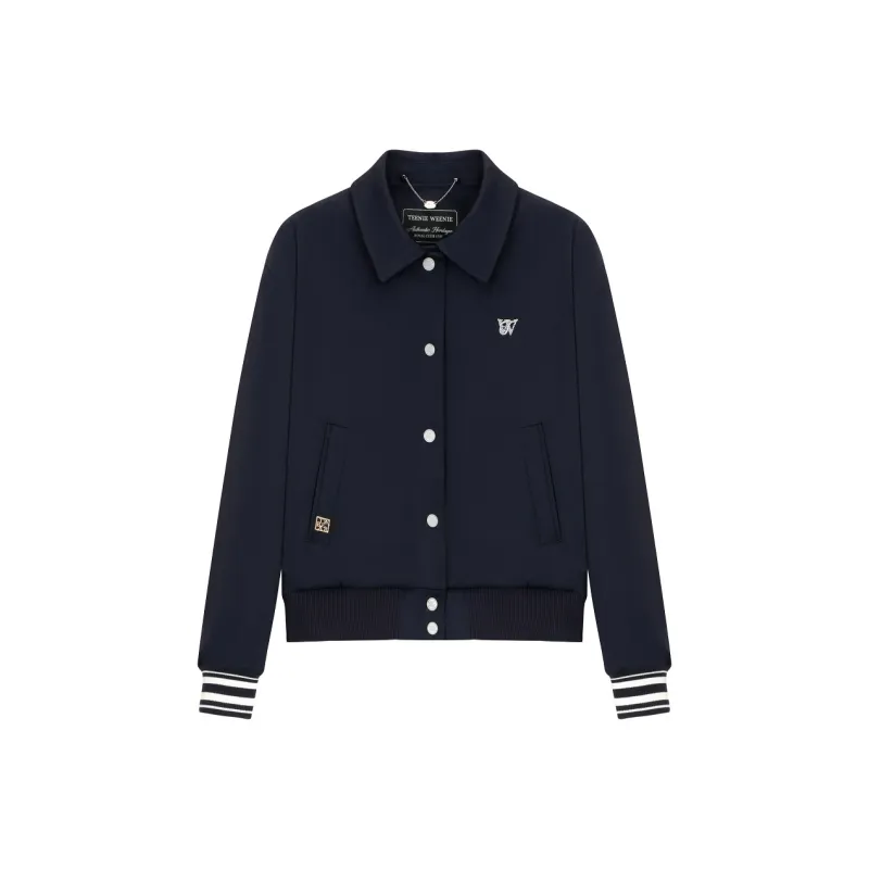 Teenie Weenie Cropped Coat Women's Navy Blue-4