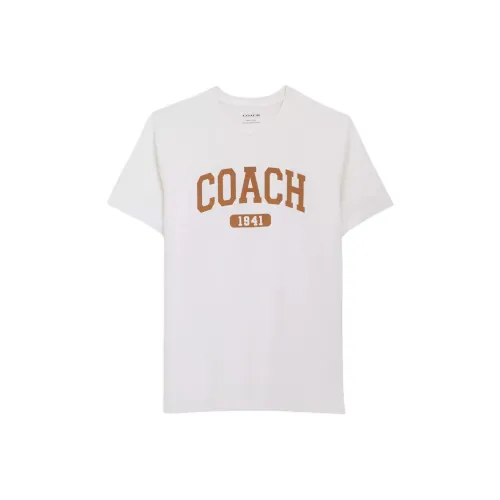 COACH Varsity T Shirt In Organic Cotton T Shirt Men's White