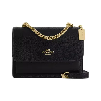 COACH Leather Shoulder Bag Mini Women's Black
