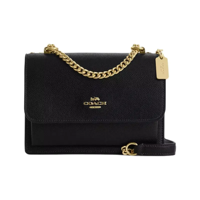 COACH Leather Shoulder Bag Mini Women's Black-0