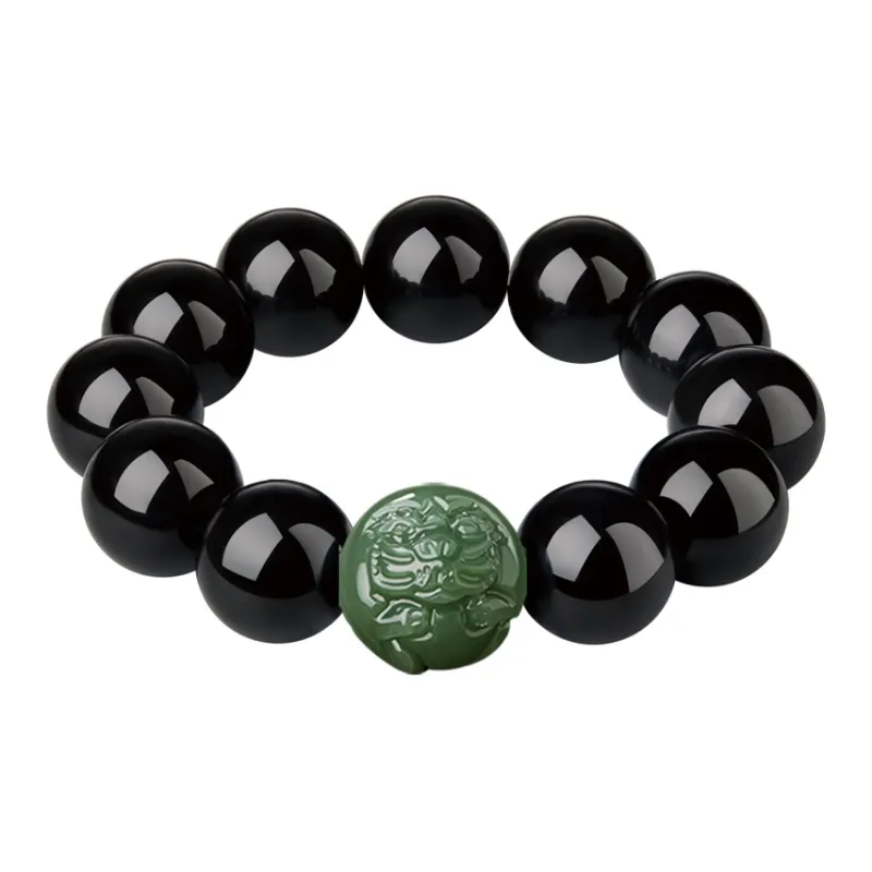 Moonstone Edge Obsidian Jade Bracelets Men's-2