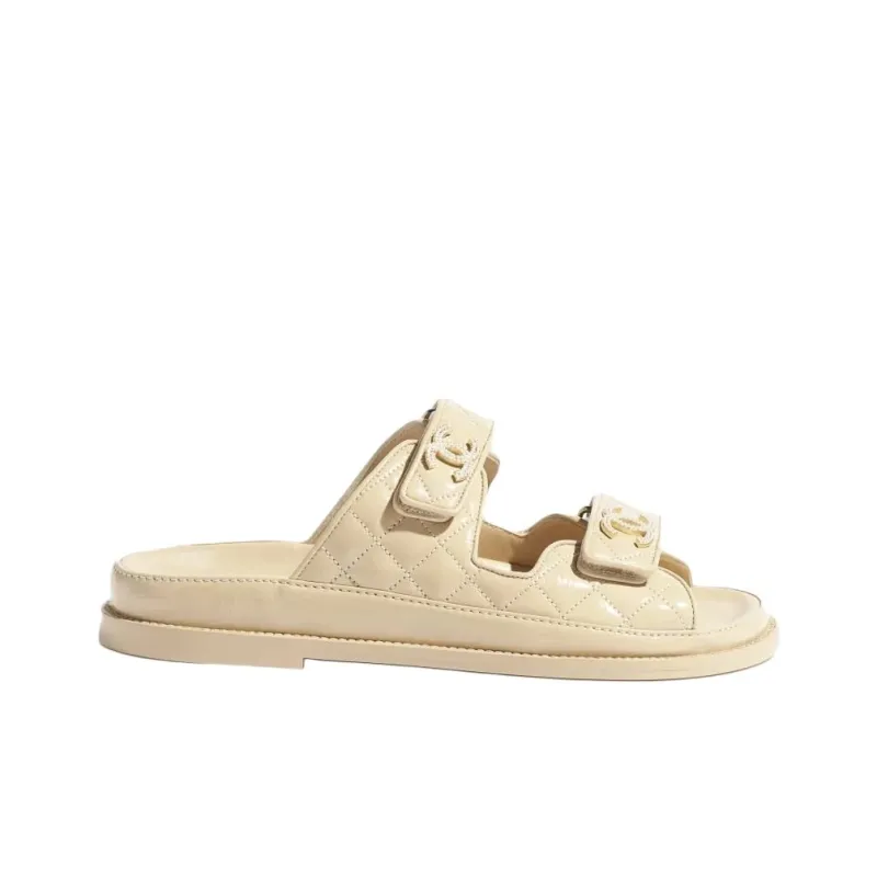 CHANEL Slide Slippers Women's Beige-1