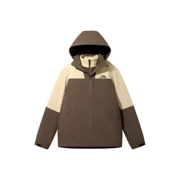 WANZERAM Water Resistant Windproof Wear Resistant Warm Windbreaker Jacket Unisex French Brown