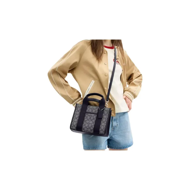 COACH Smith Litchi Grain Leather Tote Bag, Shopping Bag, Crossbody Bag, One Shoulder Handbag Medium Size Women's Black-3