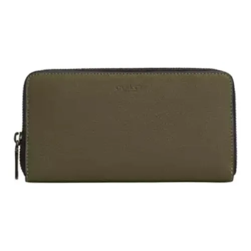COACH Accordion Wallet Cow Leather Wallet Small Size Men's Green