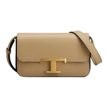 TOD'S T Timeless Cow Leather Crossbody Bag Mini Women's Beige Yellow