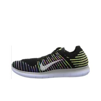Nike Free Rn Flyknit Black/White Volt Blue Lagoon