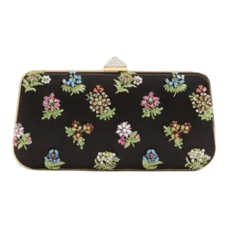 Valentino Satin Shoulder Bag Small Size Women's Black & Multicolor-2