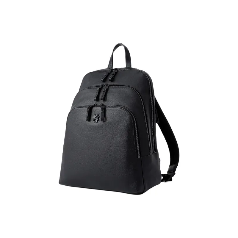 FION Mountain And Sea Journey Series Cow Leather Backpack Regular Men's Black-1