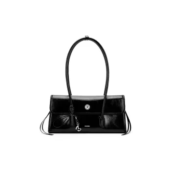MCMIKO Cow Leather Baguette Bag Shoulder Bag Regular Women's Tranquil Black