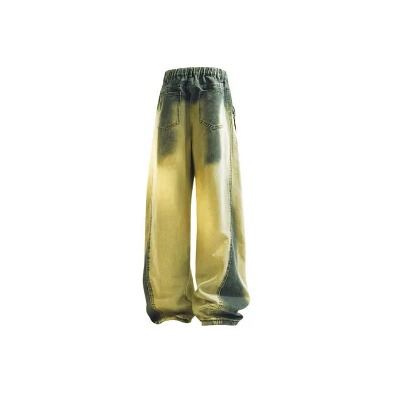 VIPGOOSE Jeans Unisex Yellow Mud Blue-4