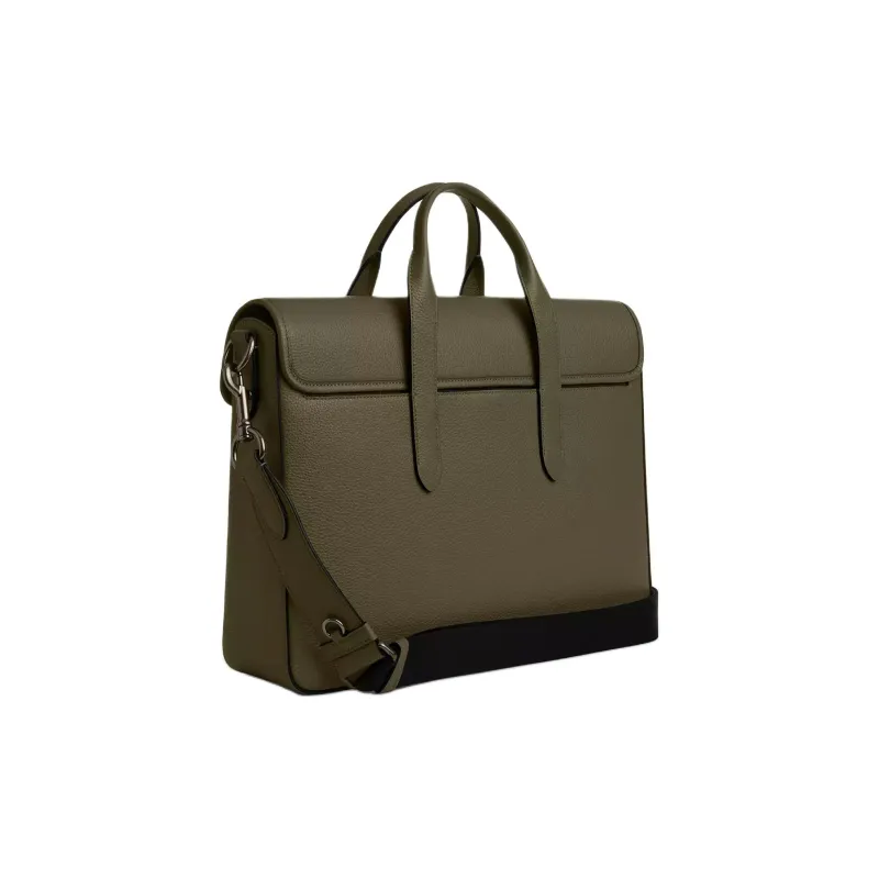 COACH Sullivan Litchi Grain Leather One Shoulder Handbag Tubas Men's Olive Umber-1