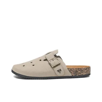 NANJIREN Cork Sole Leather Patchwork Abrasion Resistant Slip Resistant Wrap toe Slippers Unisex