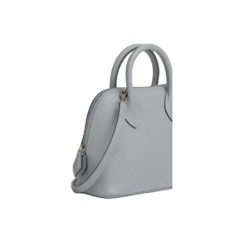 HERMES Bolide Evercolor Leather Bowling Bag Shoulder Bag Crossbody Bag Handbag Mini Women's 8U Bleu Glacier Blue-3