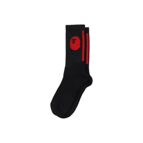 A BATHING APE Mid Calf Socks Men's 1 Pack Black