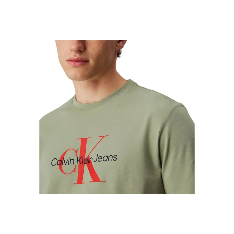 CALVIN KLEIN T Shirt Europe Version Men's Matcha Green-3