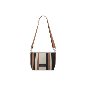 JC DAMO Eco Friendly Yarn Crossbody Bag Women's Tofu Stripes/Turquoise Stripes