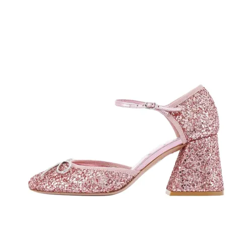 Sophia Webster Pirouette Chunky Heel High Heels 7cm Women's Pink