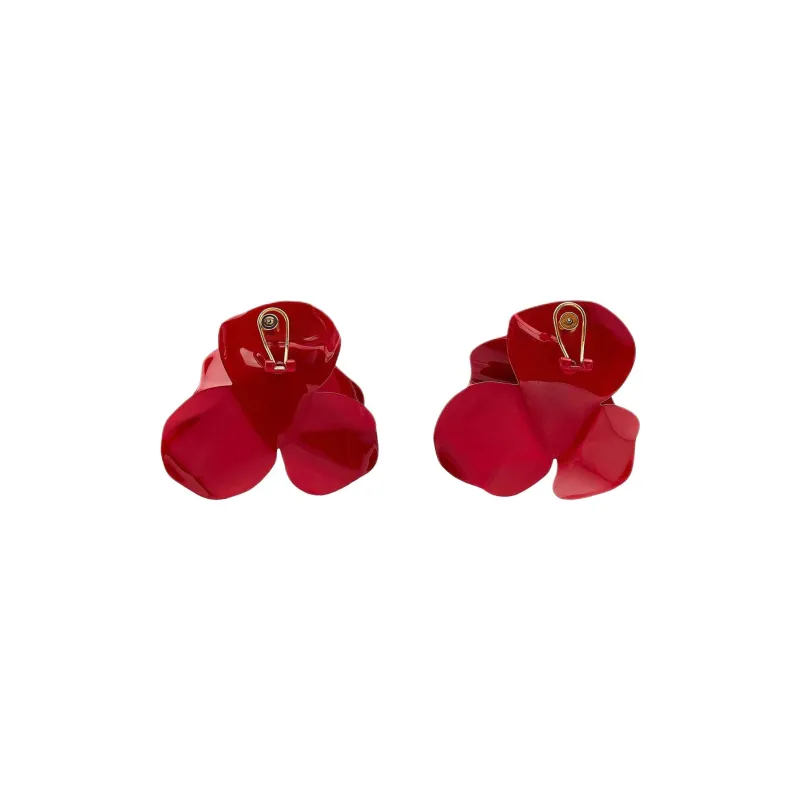 ZARA Brass Earrings Women's Red-1