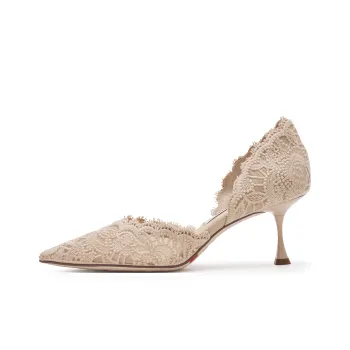 Staccato Burano Lace Island Flared Heel Pointed Toe High Heels Women's