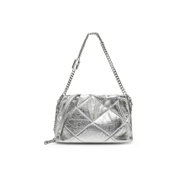 Staccato Sheepskin Shoulder Bag Medium Size Women's Metallic Silver/Elegant Gold