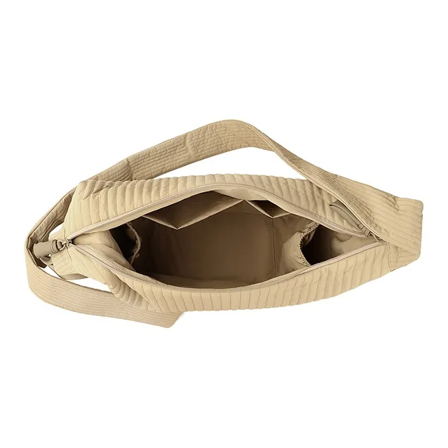 Thereble Soft Crossbody Bag Mommy Bag Dumpling Bag Large Size Women's Khaki-4