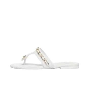 CHANEL Flip Flops Women's White
