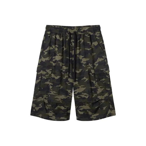 N MAX Casual Shorts Unisex Green Camouflage