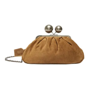 WEEKEND MaxMara Pasticcino Suede Shoulder Bag Medium Size Women's Camel