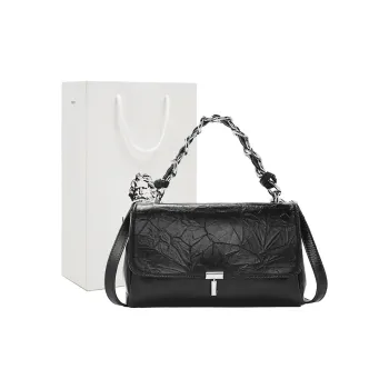 Old Man's Head Top Grain Cow Leather Crossbody One Shoulder Handbags Women's Black/Coffee