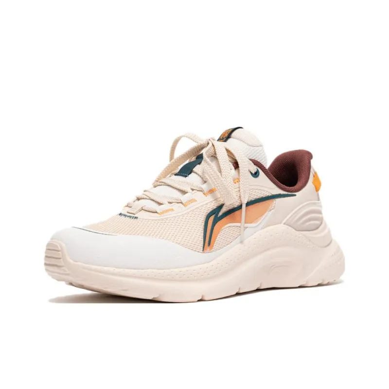 LiNing Liuyun Abrasion Resistant Slip Resistant Low Top Casual Running Shoes Men's Pink White-2