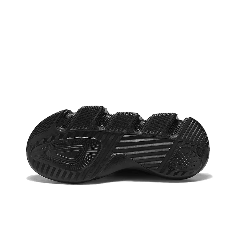 DEERWAY Cushioned Wear Resistant Height Increasing Low Top Chunky Sneakers Men's Black-7