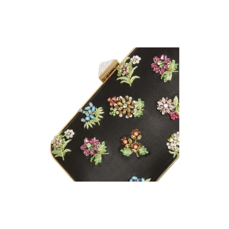 Valentino Satin Shoulder Bag Small Size Women's Black & Multicolor-5