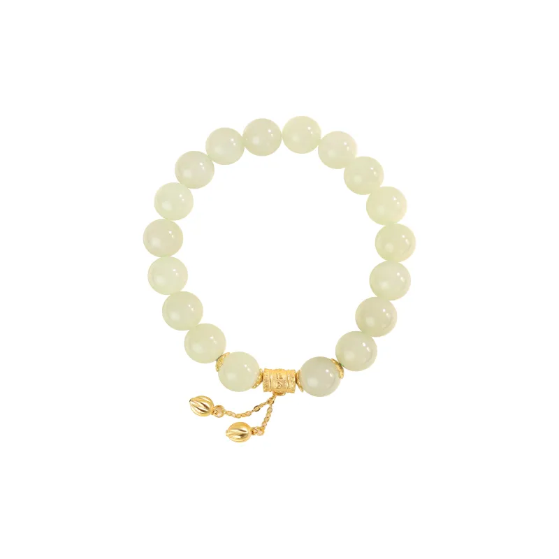 Qingjing Bracelets Pale Greenish White Jade Unisex-0