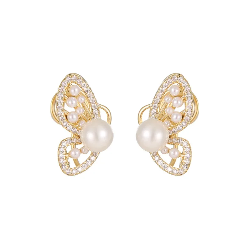 VIOLET Faux Pearl Clip On Earrings Women's-0